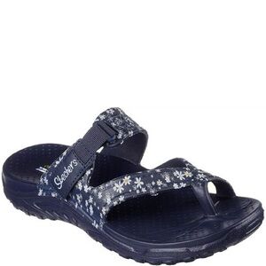 Skechers Foamies Reggae Stay Daisy Thong Navy Women’s Sz 7 EUC